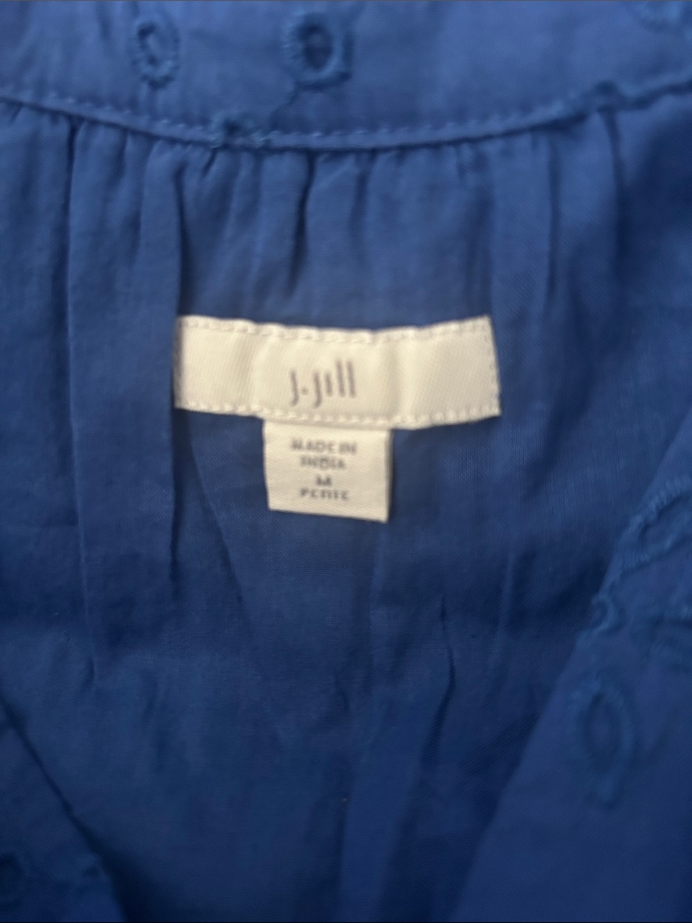 J. Jill Royal Blue Tiered Eyelet Dress - Picture 2 of 4